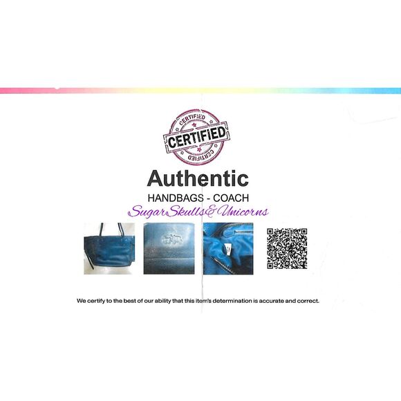 COACH NY Peacock Blue Pebbled Leather Tantum Tote ~RARE~ color Coach 34398 - Picture 10 of 10